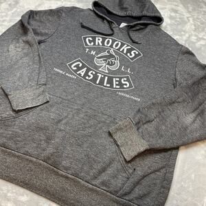 Crooks & Castles Pullover Hoodie Mens XL‎ Charcoal Pocket Streetwear Urban Rap
